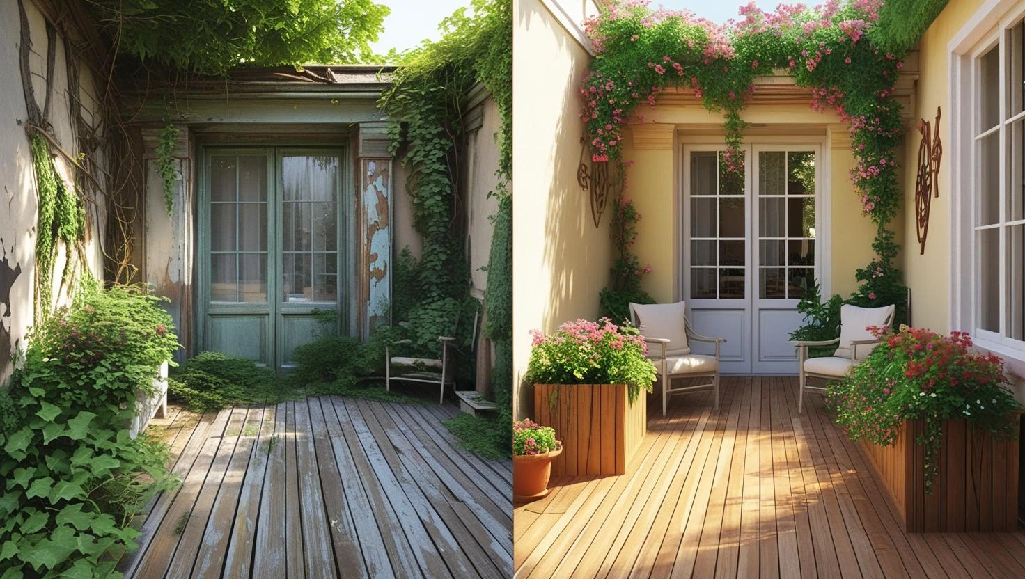 Gereinigte Holzterrasse